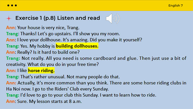 Giáo án Tiếng Anh 7 Unit 1: Getting Started