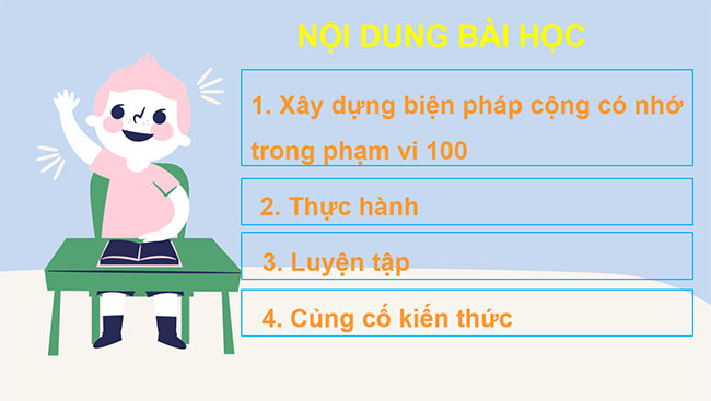 PowerPoint Phép cộng có nhớ trong phạm vi 100