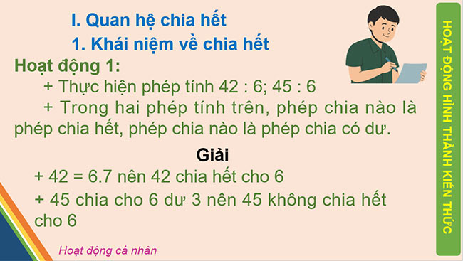 PowerPoint Toán 6 Bài 7: Quan hệ chia hết. Tính chất chia hết