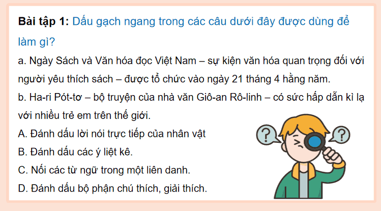 Bài 21: Dấu gạch ngang