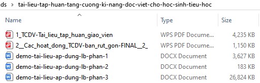 Nội dung bộ tài liệu tập huấn Tăng cường kĩ năng đọc viết cho học sinh tiểu học