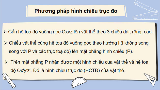PPT Công nghệ 10 Bài 11: Hình chiếu trục đo