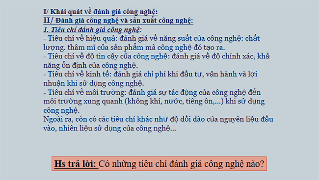 PPT Công nghệ 10 Bài 5: Công nghệ và đời sống