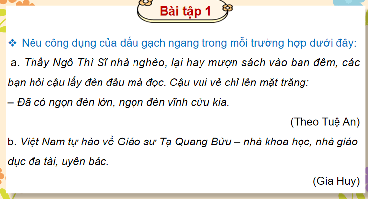 Bài 23: Luyện tập về dấu gạch ngang