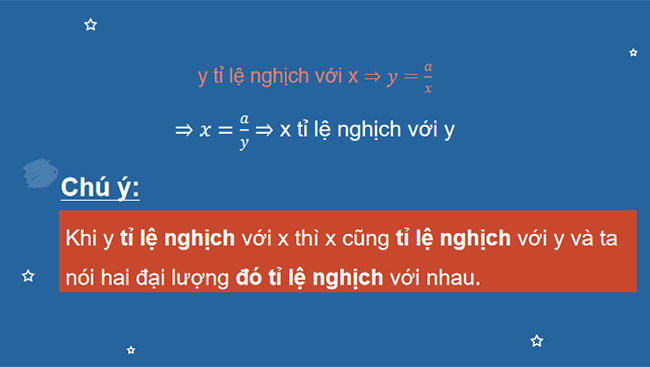 Đại lượng tỉ lệ nghịch