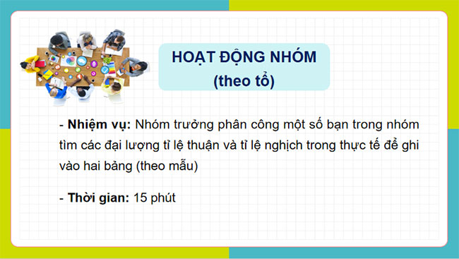 Các đại lượng tỉ lệ trong thực tế