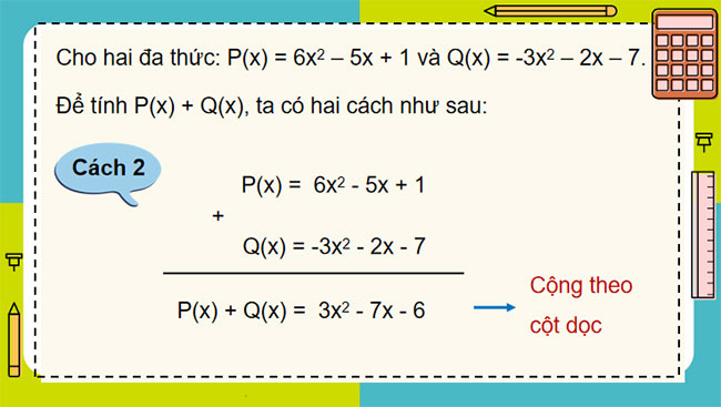 Phép cộng và phép trừ đa thức một biến