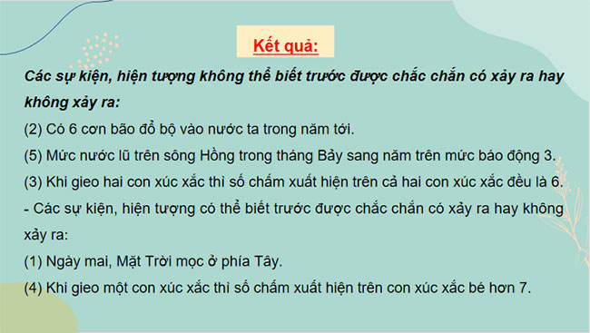 Làm quen với biến cố ngẫu nhiên