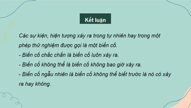 Làm quen với biến cố ngẫu nhiên