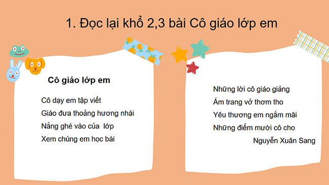 PowerPoint Nghe - viết Cô giáo lớp em, Chữ hoa E Ê