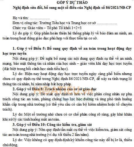 Góp ý dự thảo sửa đổi, bổ sung Nghị định 86/2021/NĐ-CP