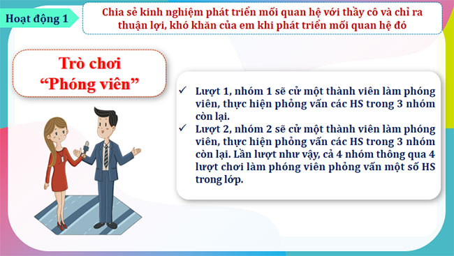 Phát triển mối quan hệ với thầy cô và các bạn 