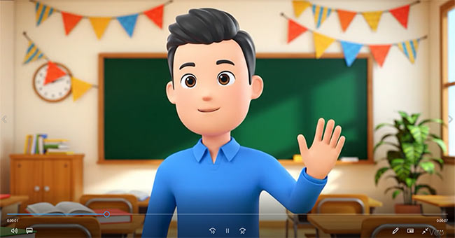 Nhân vật AI đồng hành cùng tiết dạy