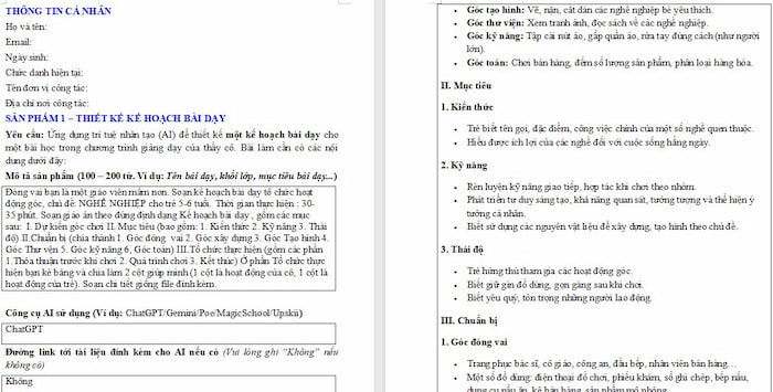 Bài thực hành cuối khóa Ứng dụng AI vào dạy học mầm non