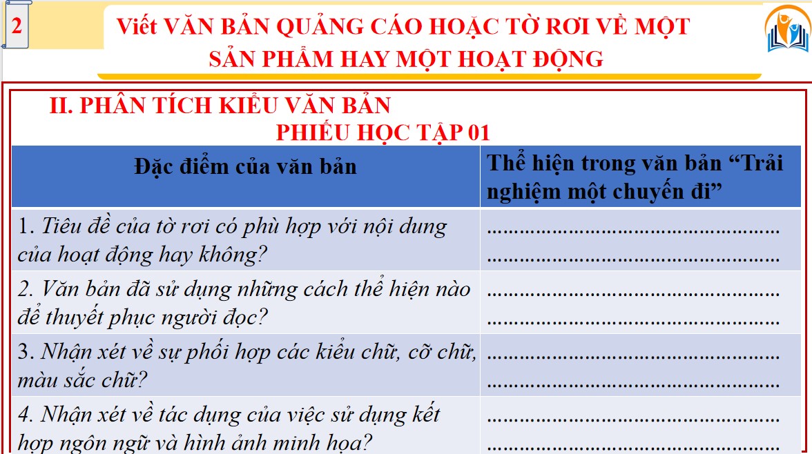 PowerPoint Bài Viết văn bản quảng cáo hoặc tờ rơi về một sản phẩm hay một hoạt động Văn 9 CTST