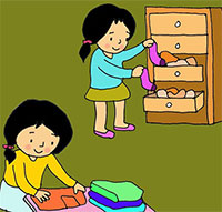 Giáo án mầm non: Kỹ năng xếp quần áo