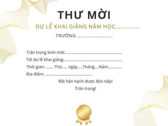 Ảnh giấy mời dự khai giảng trường