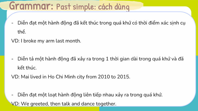Tiếng Anh 7 Unit 3: Looking Back