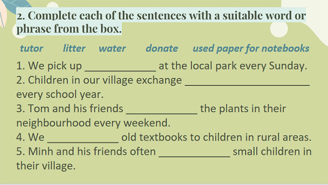 Tiếng Anh 7 Unit 3: A Closer Look 1