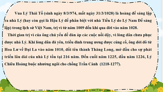 PowerPoint Lịch sử - Địa lí 5 Triều Lý và việc định đô ở Thăng Long