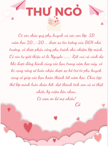 Thư ngỏ gửi phụ huynh học sinh