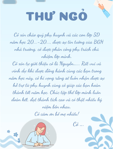 Mẫu thư ngỏ gửi phụ huynh học sinh