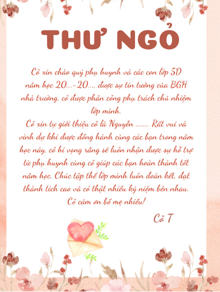 Thư ngỏ gửi phụ huynh