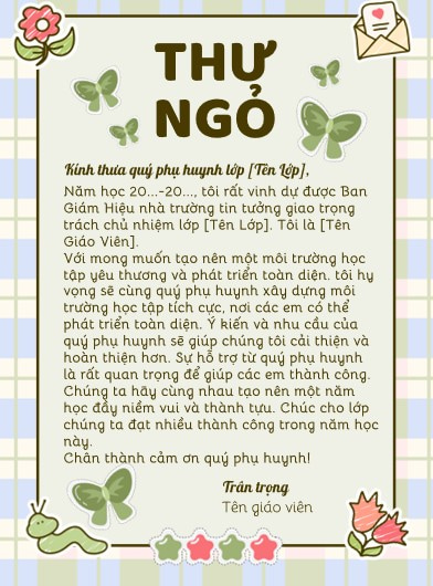 Thư ngỏ đầu năm học