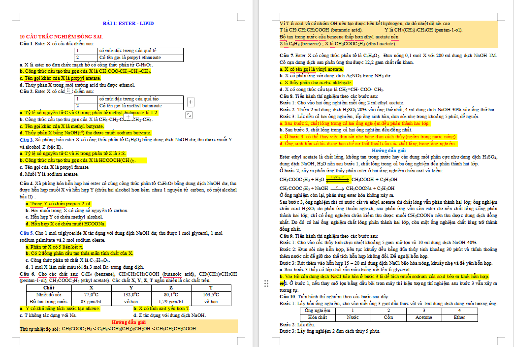 Trắc nghiệm đúng sai Hóa học 12 Kết nối tri thức