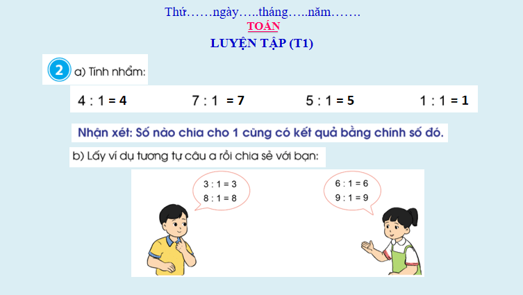 Giáo án Toán 3: Luyện tập trang 52 Cánh Diều