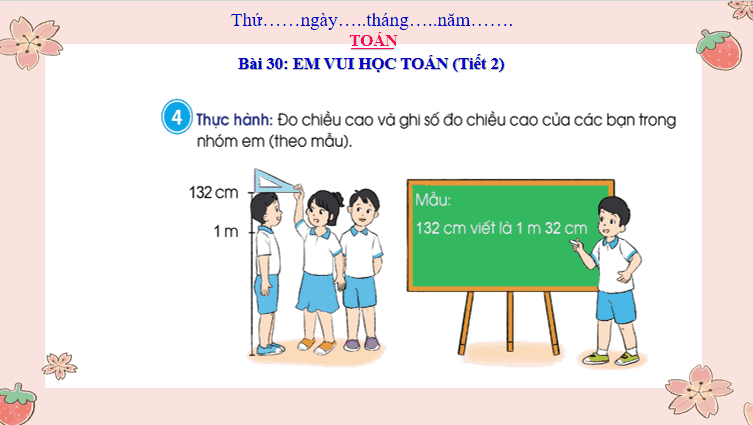 Giáo án Toán 3: Em vui học toán trang 65 Cánh Diều