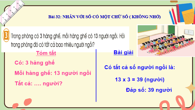 Giáo án Toán 3: Nhân với số có một chữ số (không nhớ) Cánh Diều