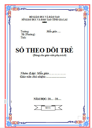 Sổ theo dõi điểm danh trẻ