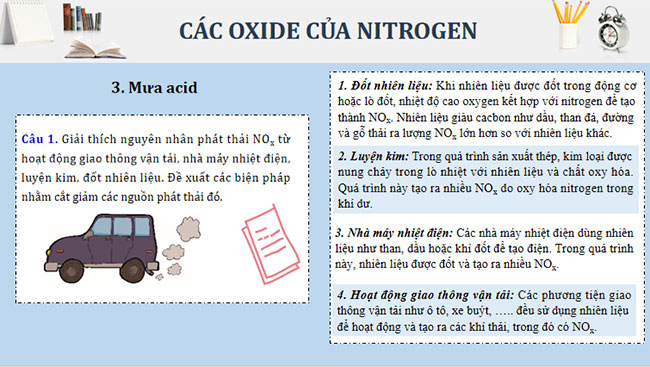  Một số hợp chất của nitrogen với oxygen