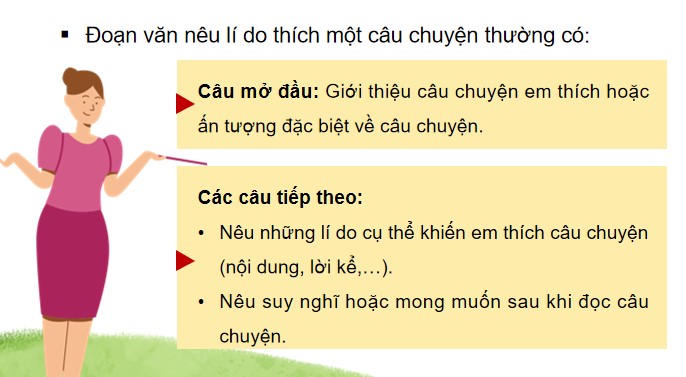 PowerPoint Viết: Luyện tập viết đoạn văn nêu lí do thích một câu chuyện