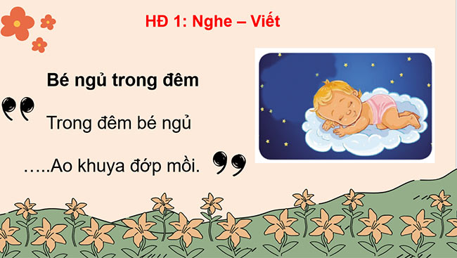 PowerPoint Nghe - viết Trong đêm bé ngủ
