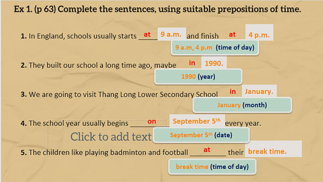 Tiếng Anh 7 Unit 6: A Closer Look 1