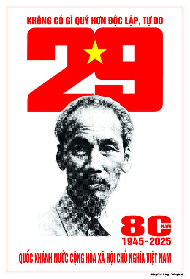 Tranh vẽ cổ động về 80 năm Cách mạng Tháng Tám và Quốc khánh 2-9