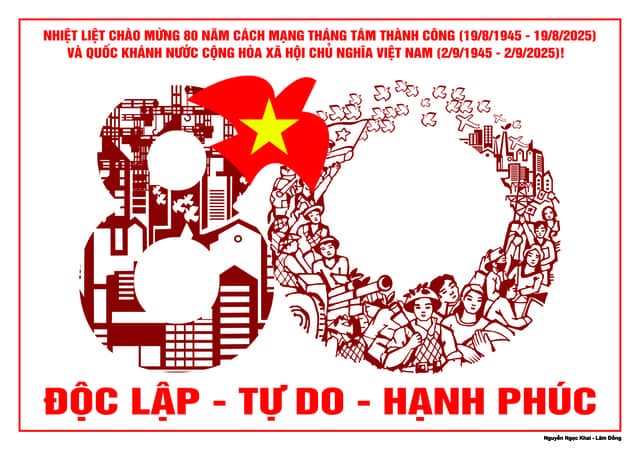 Tranh vẽ cổ động về 80 năm Cách mạng Tháng Tám và Quốc khánh 2-9