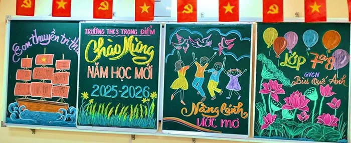 Trang trí bảng khai giảng 2025