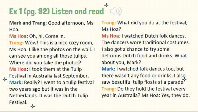 Tiếng Anh 7 Unit 9: A Closer Look 2