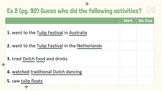 Tiếng Anh 7 Unit 9: A Closer Look 2