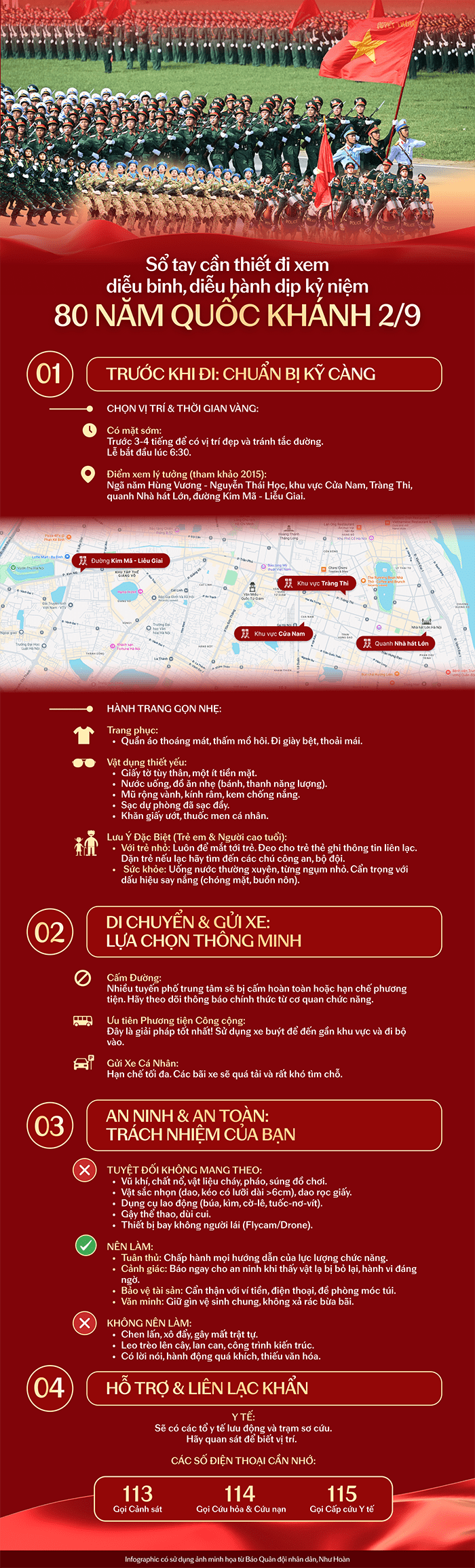  Người dân cần chú ý gì khi đi xem diễu binh, diễu hành