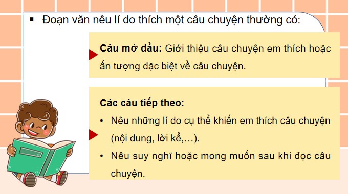PowerPoint Viết: Luyện tập viết đoạn văn nêu lí do thích một câu chuyện