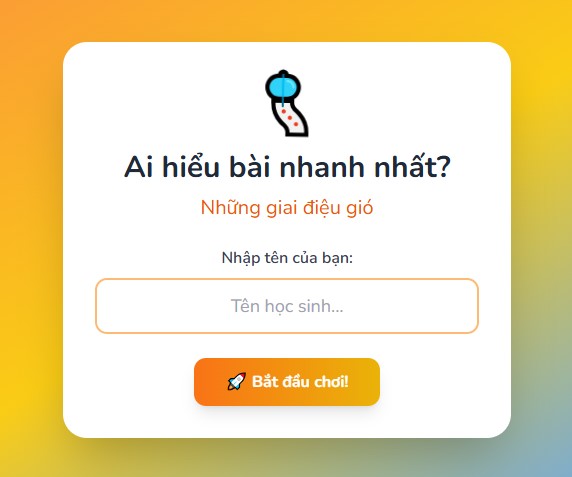 Game tương tác bài đọc: Những giai điệu gió