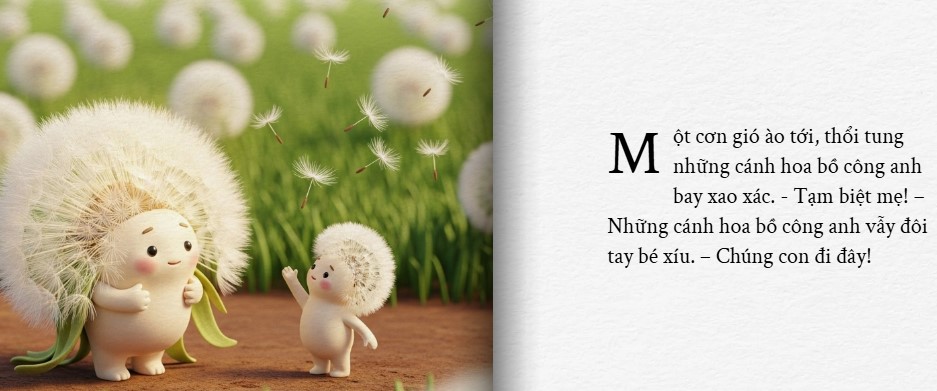 Sách lật truyện tranh: Cuộc phiêu lưu của bồ công anh