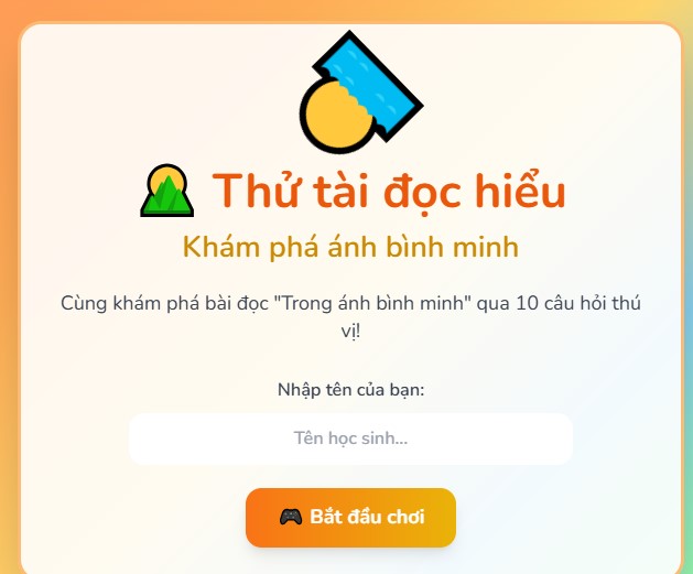 Game tương tác Thử tài đọc hiểu
