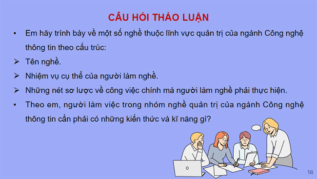 Nhóm nghề quản trị thuộc ngành Công nghệ thông tin