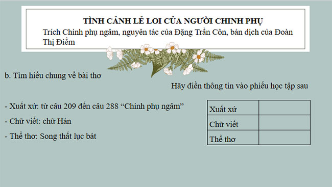 Tình cảnh lẻ loi của người chinh phụ