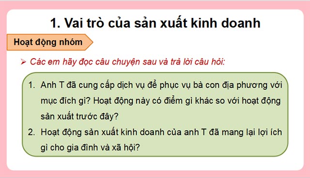 Sản xuất kinh doanh và các mô hình sản xuất kinh doanh